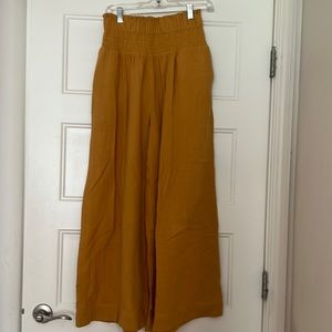 Anthropologie sz XS gauze gold yellow flowy pants palooza